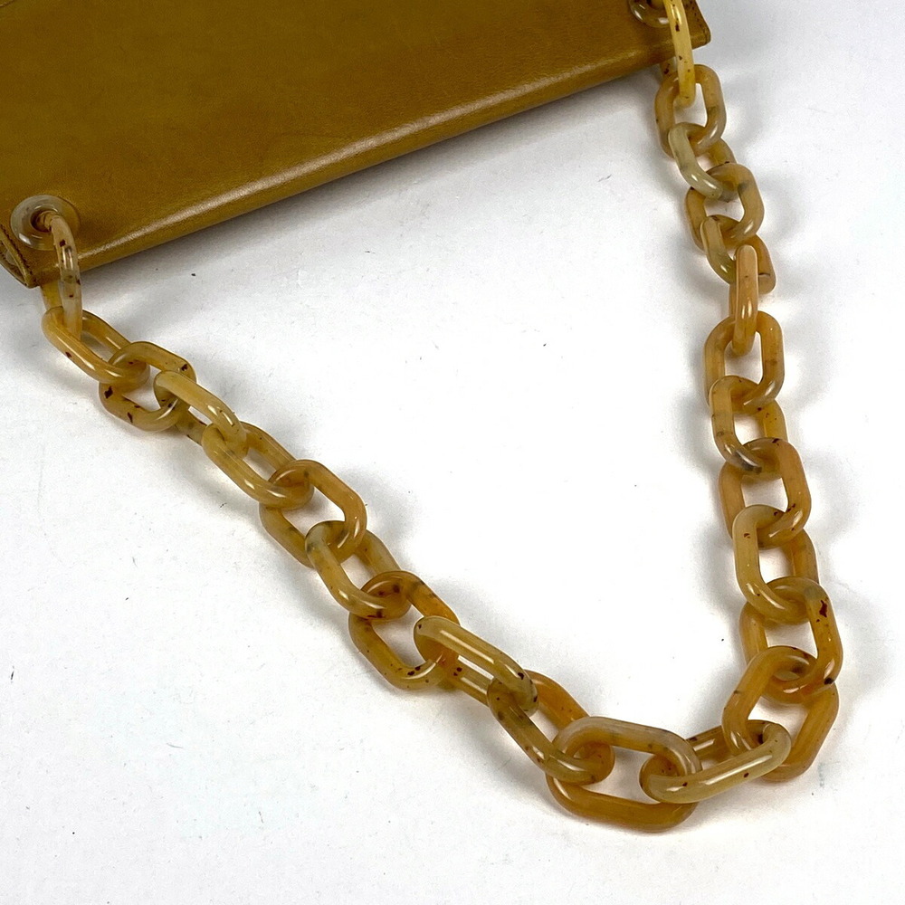 Prada Logo Shoulder Bag Hobo Chain Leather Brown - Picture 7 of 7